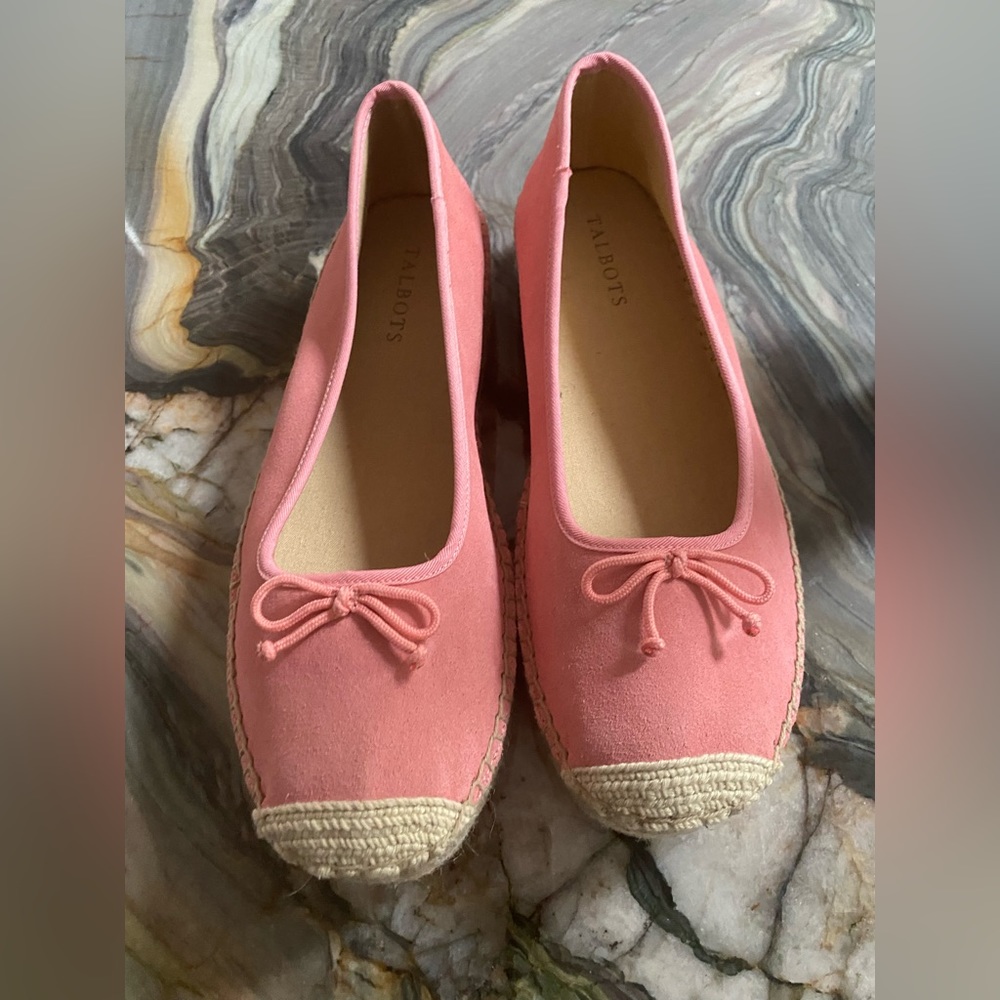 Talbots pink preppy platform espadrilles